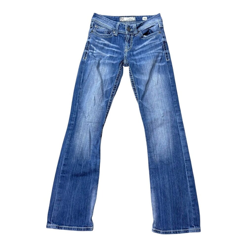 BKE Jeans Women's 28x33.5 28x33  20 Stretch Flare Bootcut Medium Wash Denim READ